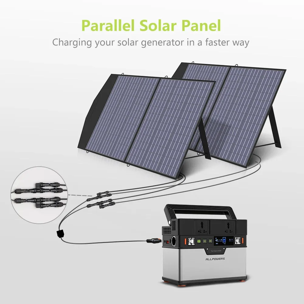 18V 100W Foldable Solar Panel For Portable Power Station Outdoor Travel/Camping