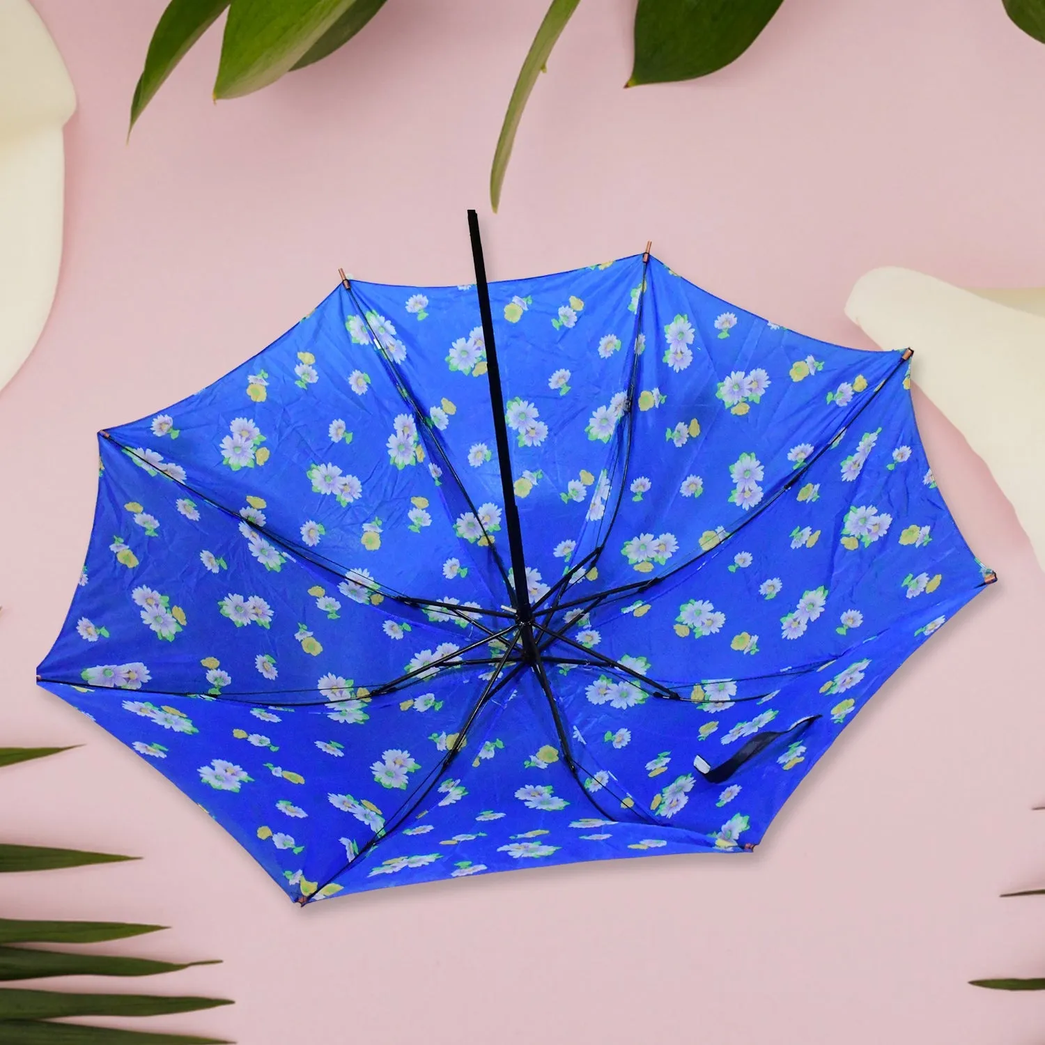 3-Fold Sun & Rain Protective Foldable Umbrella, (1 Pc / Mix Color)
