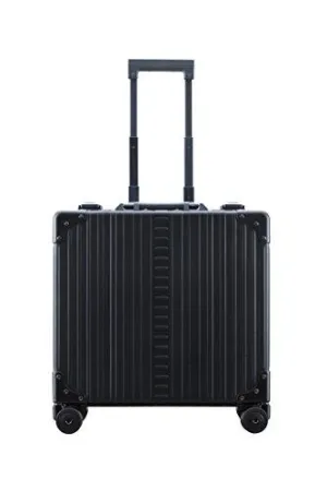 Aleon 17" Aluminum Hardside Deluxe Rolling Wheeled Business Briefcase (Onyx) Black