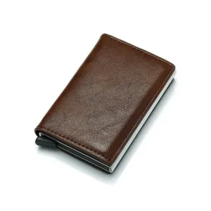 Anti Magnetic Rfid Leather Metal Wallet Universal Fit Black