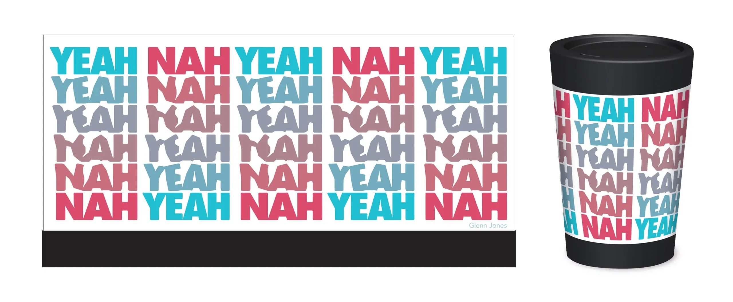 Cuppa Coffee Cup 5112 Yeah Nah  Designed by NZ Artist Glenn Jones