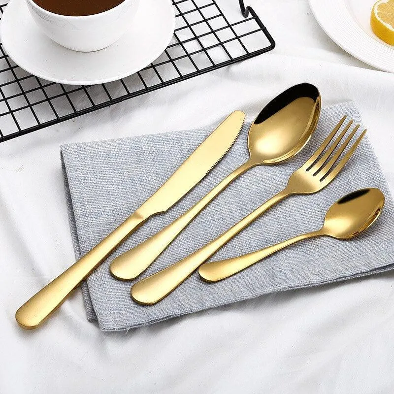 Eco-Friendly Stainless Steel Tableware 4 pcs Set