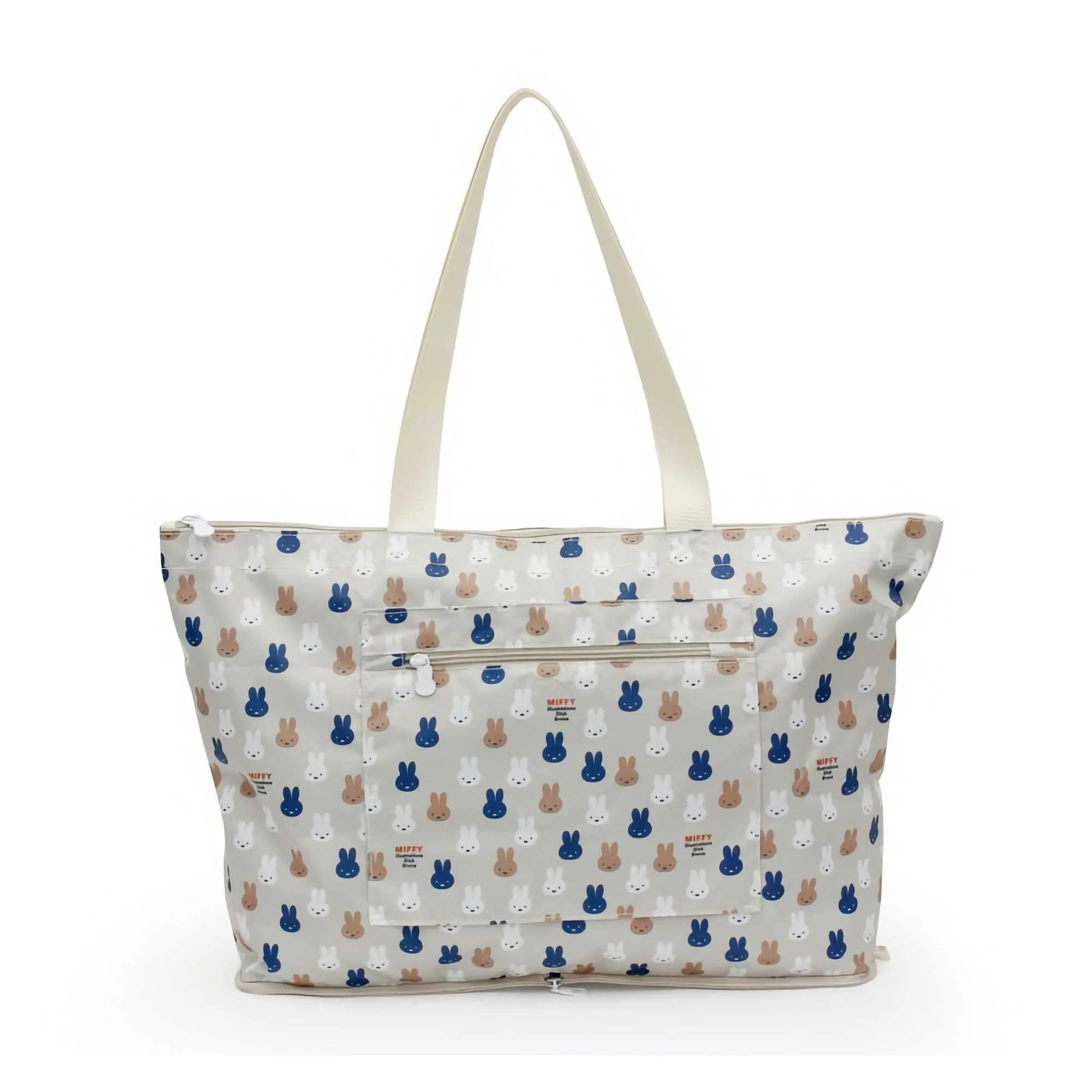 HAPI TAS Miffy Foldable Tote Bag 17L, Grey Many