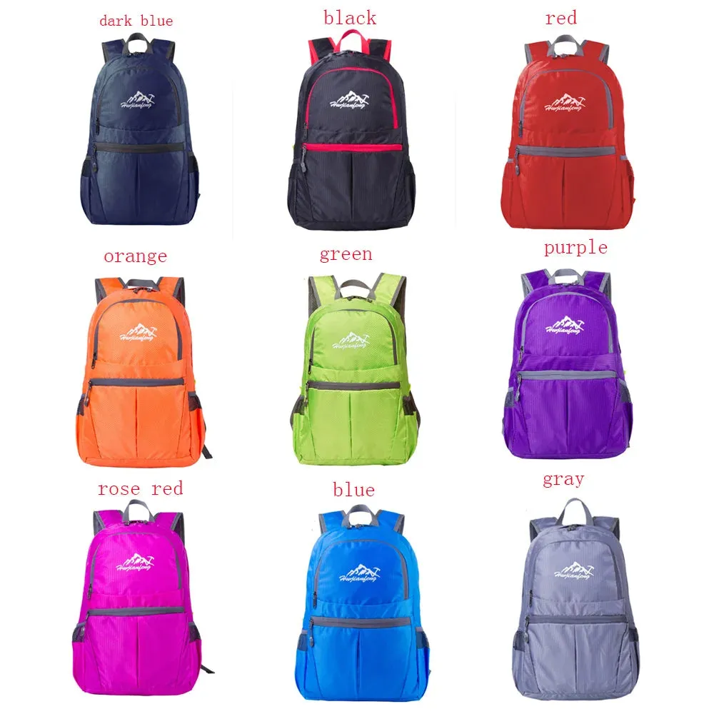 Outdoor Sports Portable Foldable Lightweight BackPack bag Waterproof Folding Bag For Travel Camping Hiking mountaineer cycling