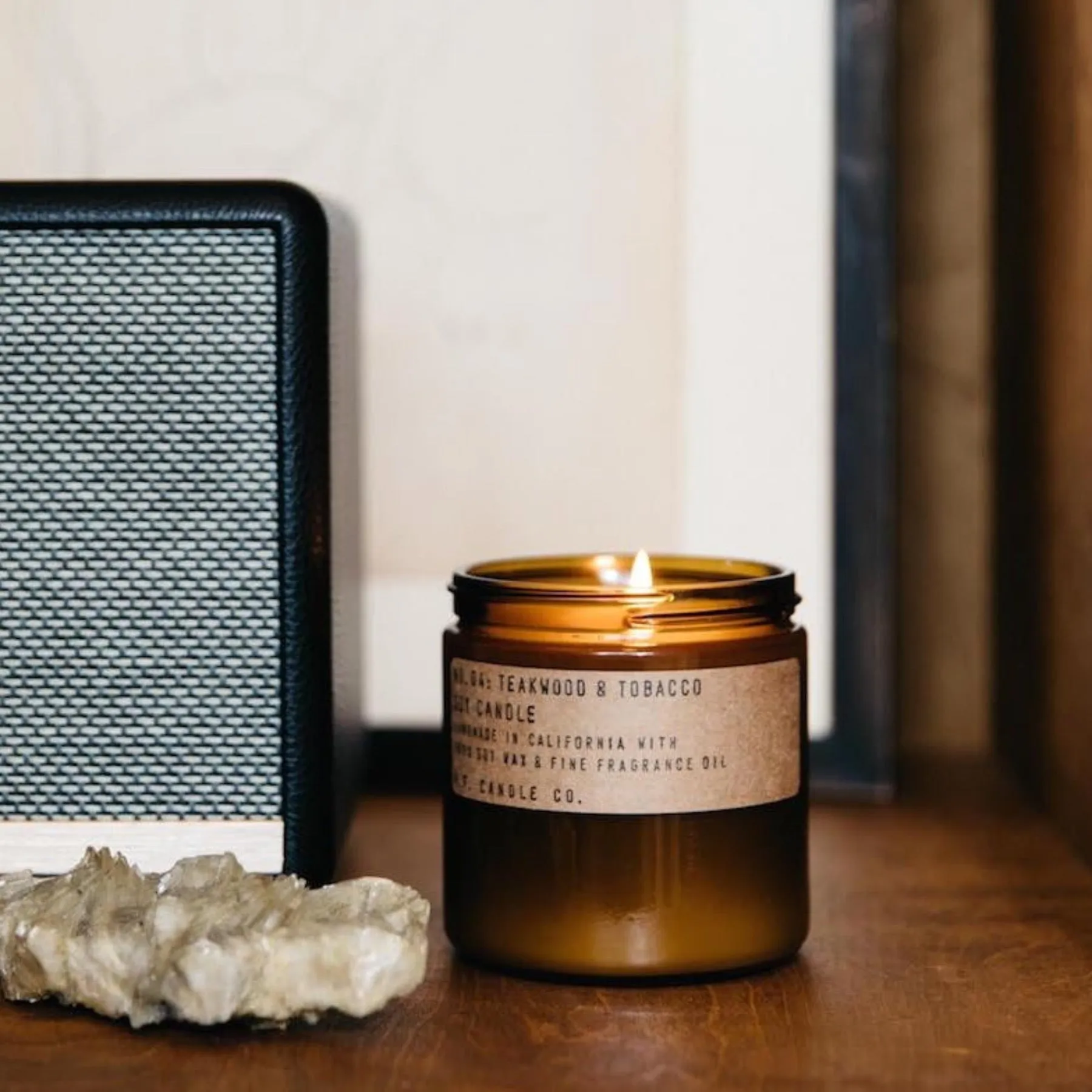 Teakwood   Tobacco Soy Candle - Large by PF Candle Co