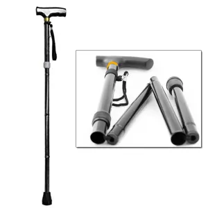 Travel Walking Cane Take Apart Folding Foldable Fold Up Stick Adjustable Handle