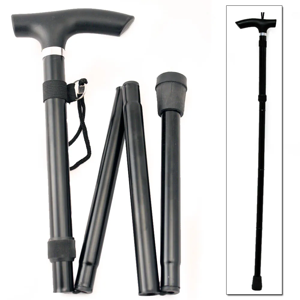 Travel Walking Cane Take Apart Folding Foldable Fold Up Stick Adjustable Handle