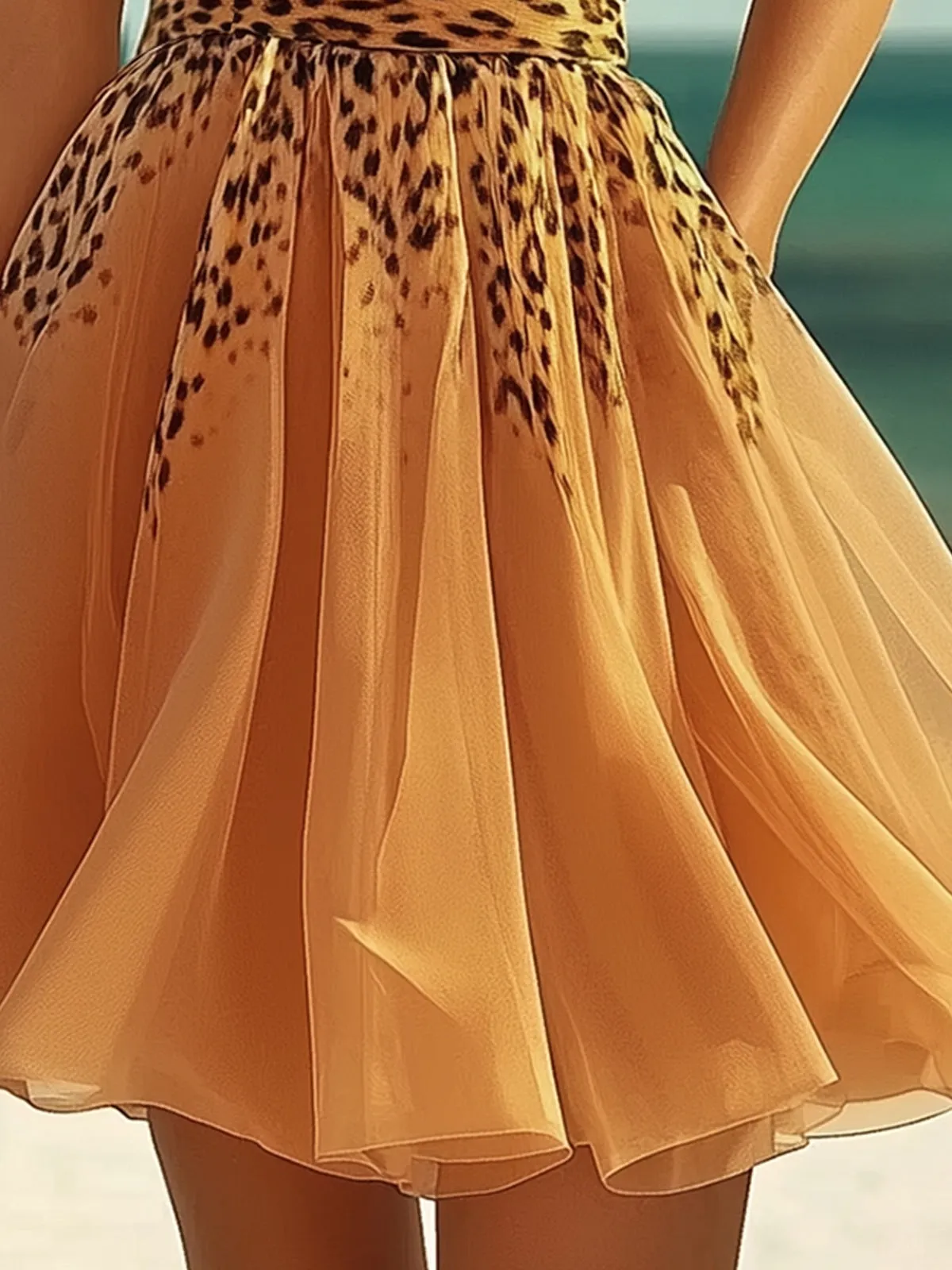 Trendy Ombre Leopard Print Mini Dress