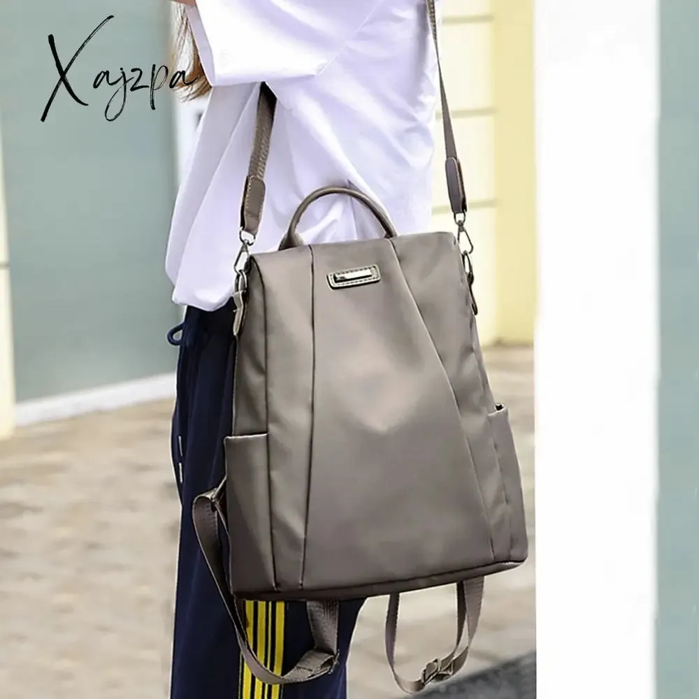 Xajzpa - Waterproof Oxford Women Backpack Fashion Anti-Theft School Bagpack Luxury Designer Female Large Capacity Travel Shoulder Handbag